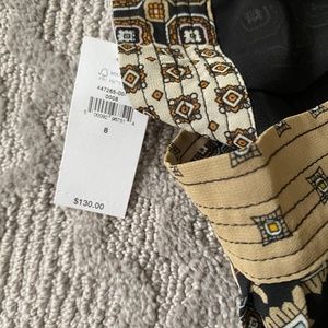 Banana Republic pleated midi skirt deco patchwork print